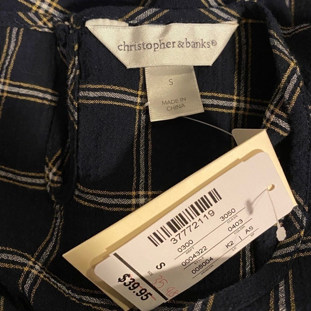 Christopher & Banksblue Windowpane Plaidblouse — image 5 of 5